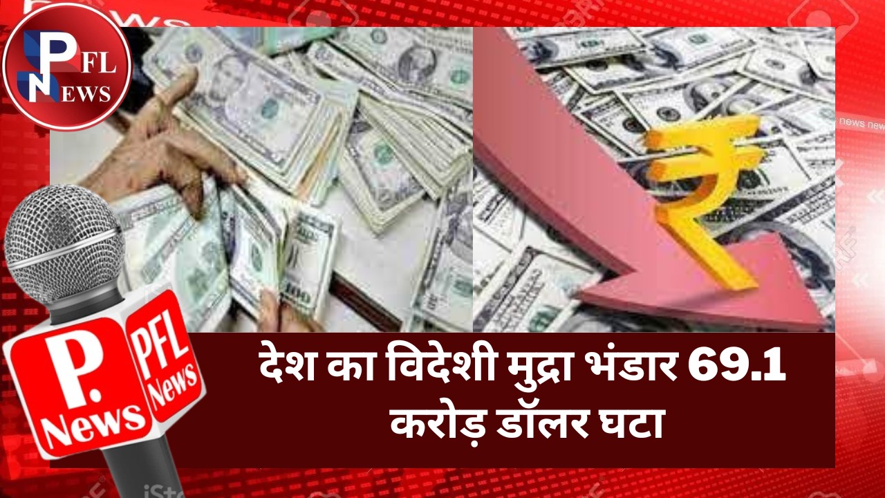 PFL News - देश का विदेशी मुद्रा भंडार 69.1 करोड़ डॉलर घटा