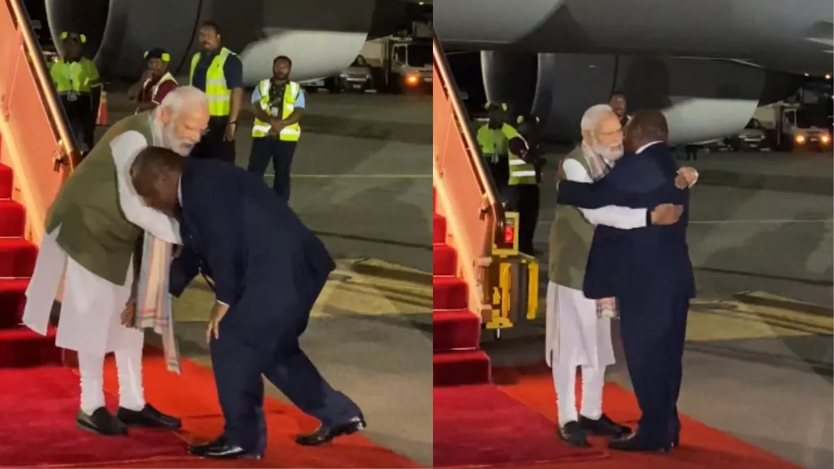 PFL News - पापुआ न्यू गिनी के प्रधानमंत्री मारापे ने छुए PM मोदी के पैर, अभिवादन का तरीका देख गले से लगाया
